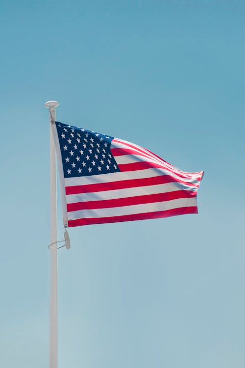 USA Flag Waving in the Wind 