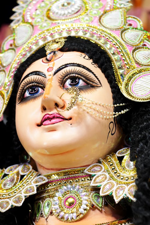 Close-Up Shot of a Hindu God