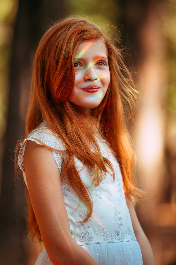 Rainbow On Face Of Girl