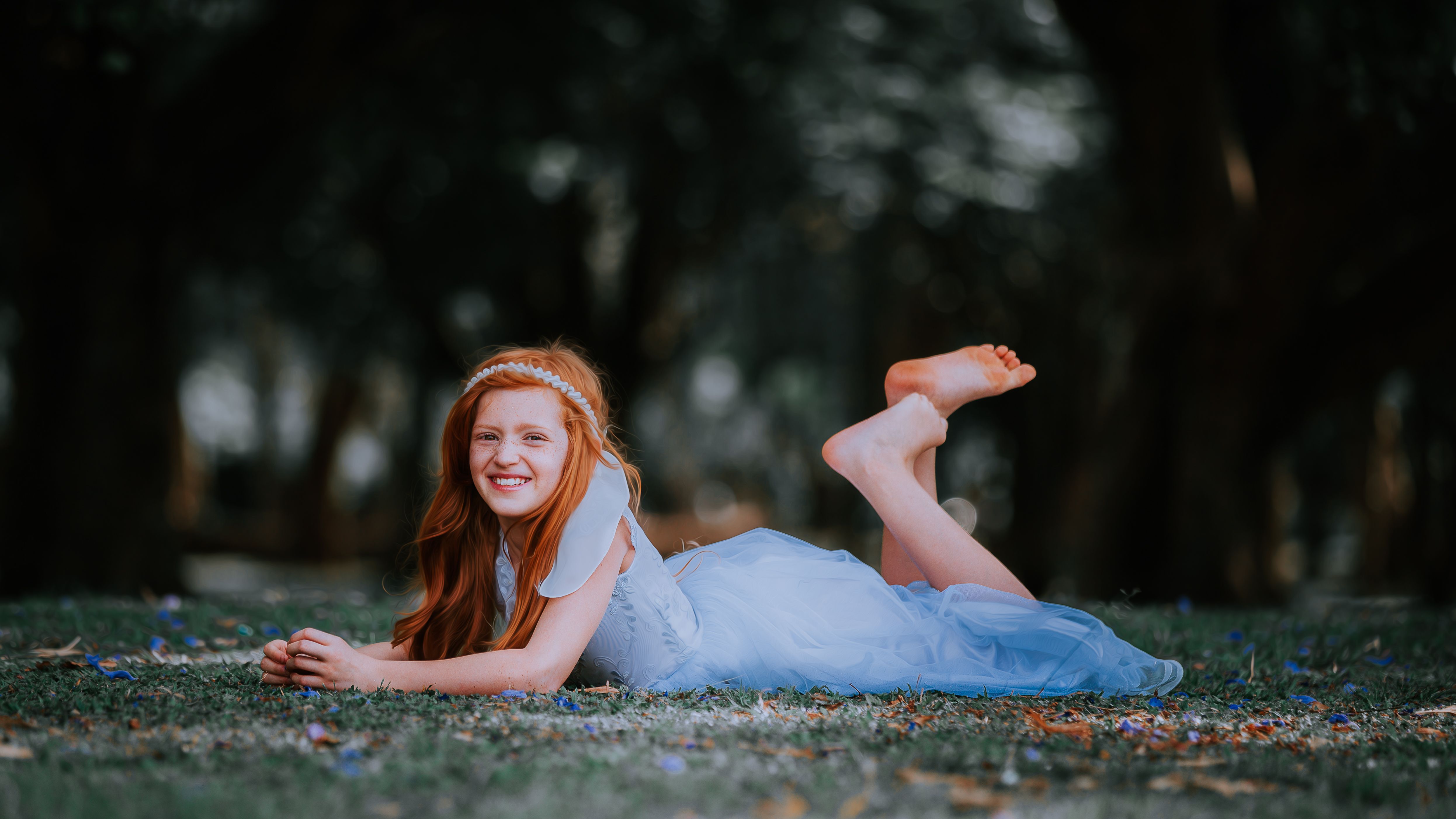 Girl Lying Down on Grass · Free Stock Photo
