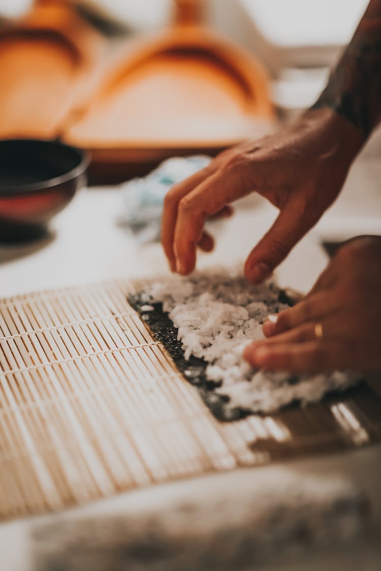 Cook Preparing A Sushi