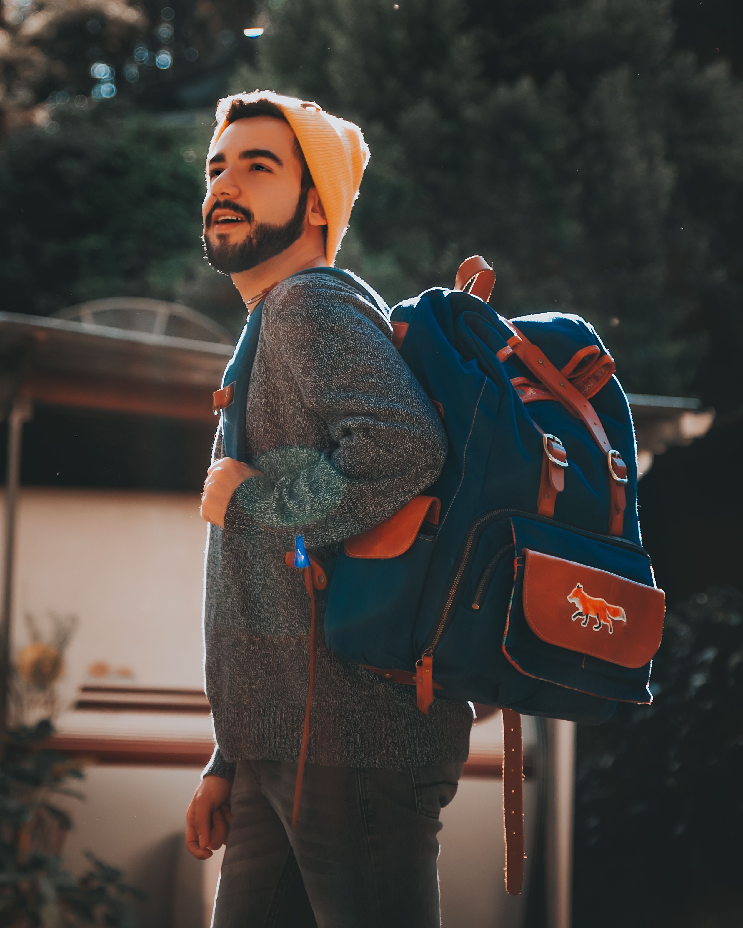 Young Man with a Backpack · Free Stock Photo
