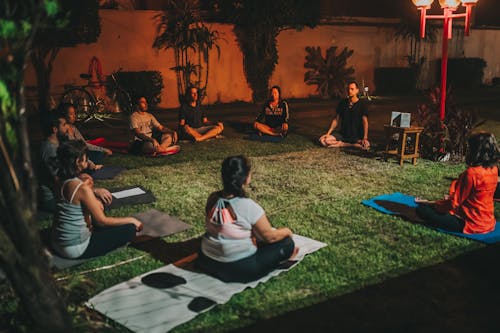 Free Group of People Meditating Stock Photo