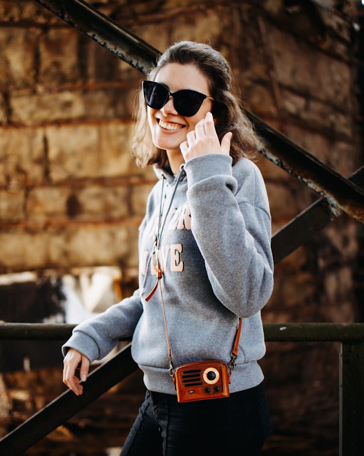 Smiling Woman Wearing Sunglass