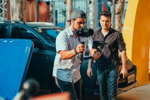 A Man Shooting with a Digital Camera