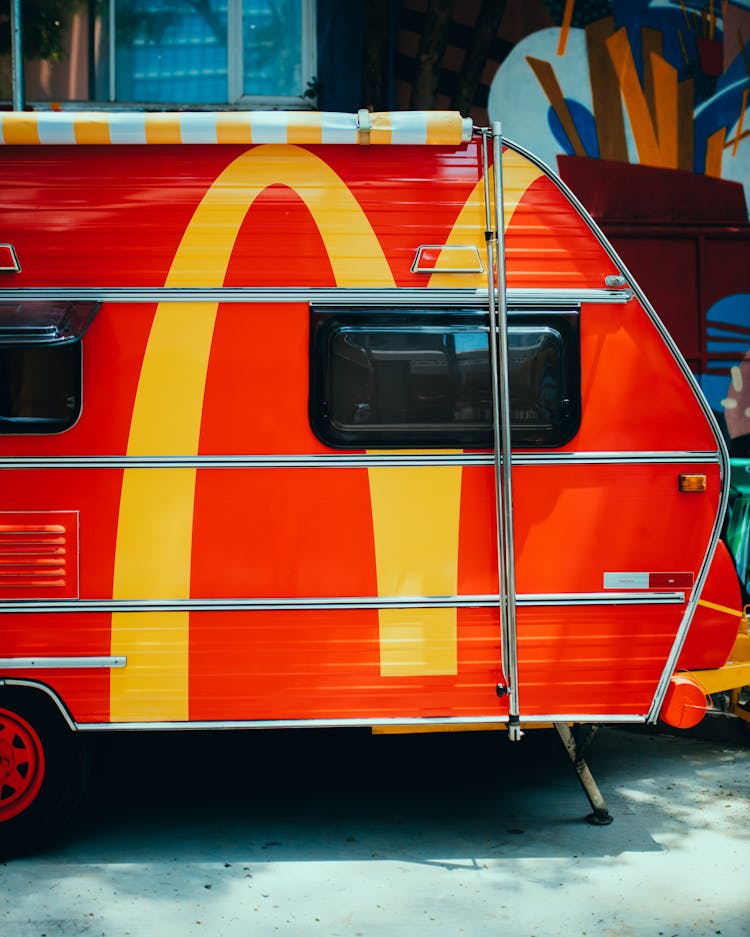 Camping Trailer With McDonalds Logo