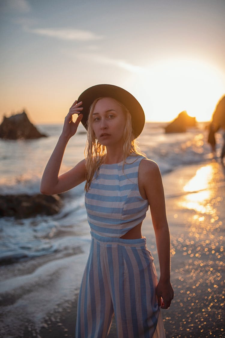 Beautiful Woman On Beach