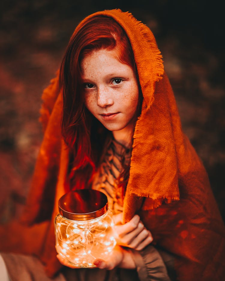 Girl With Jar With Lights