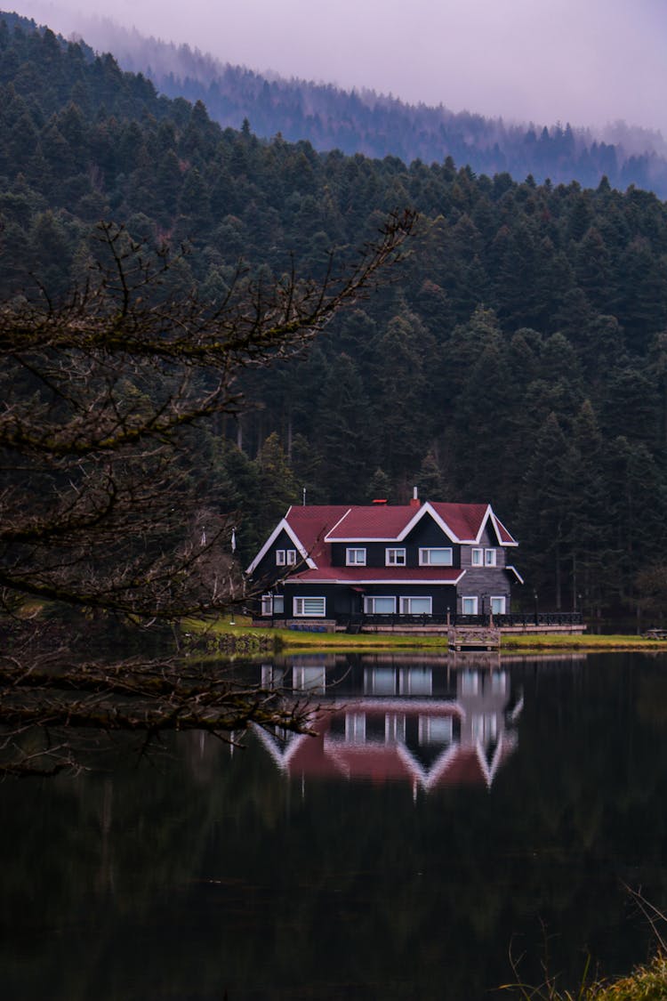 House On The Shore Of Lake Abant