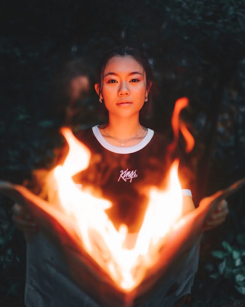 Woman behind Flames