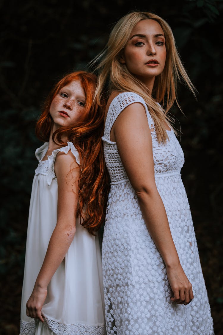 Girl And Woman In Dresses