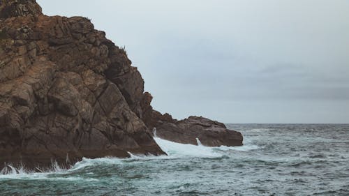 Waves Crashing on a Rocky Shore