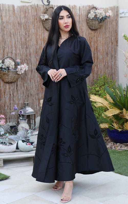 Beautiful Woman in Black Dress