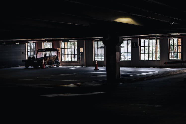 Silhouetted Empty Warehouse 