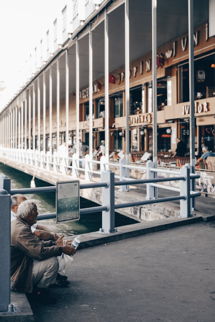 Elderly Men On Galata Bridge, Karakoy, Istambul