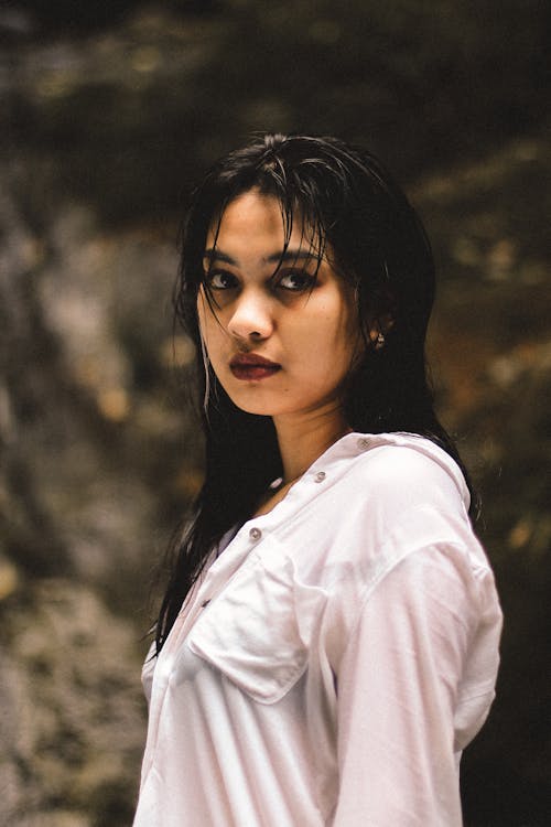 Portrait of Woman in Soft White Shirt