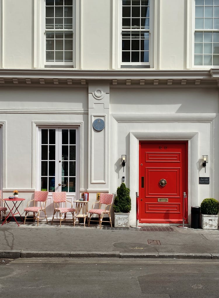 Outdoor Restaurant And Building On City Street