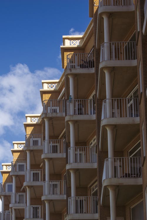 Facade of a Residential Building with Balconies 