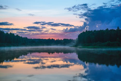 無料 反射, 夜明け, 湖の無料の写真素材 写真素材