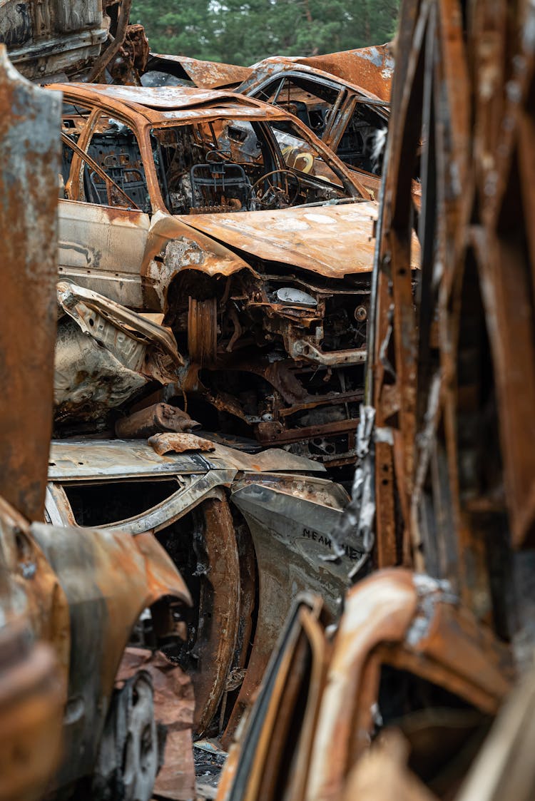 Pile Of Rusty Cars