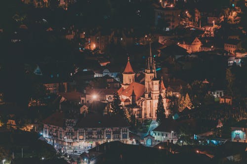 도시, 드론, 밤의 무료 스톡 사진