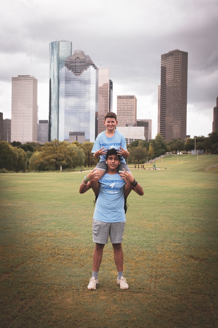 Boys Wearing Blue Shirts