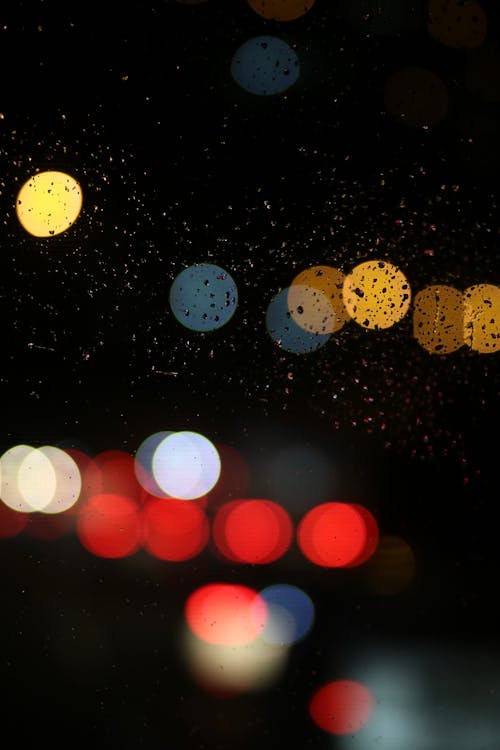 Close-up of Colorful Lights in Night