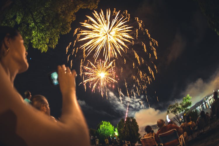 People Watching Fireworks