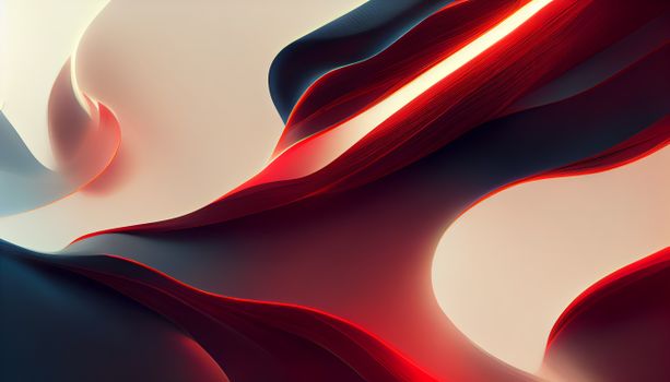 Abstract design with flowing red and beige curves and smooth texture.
