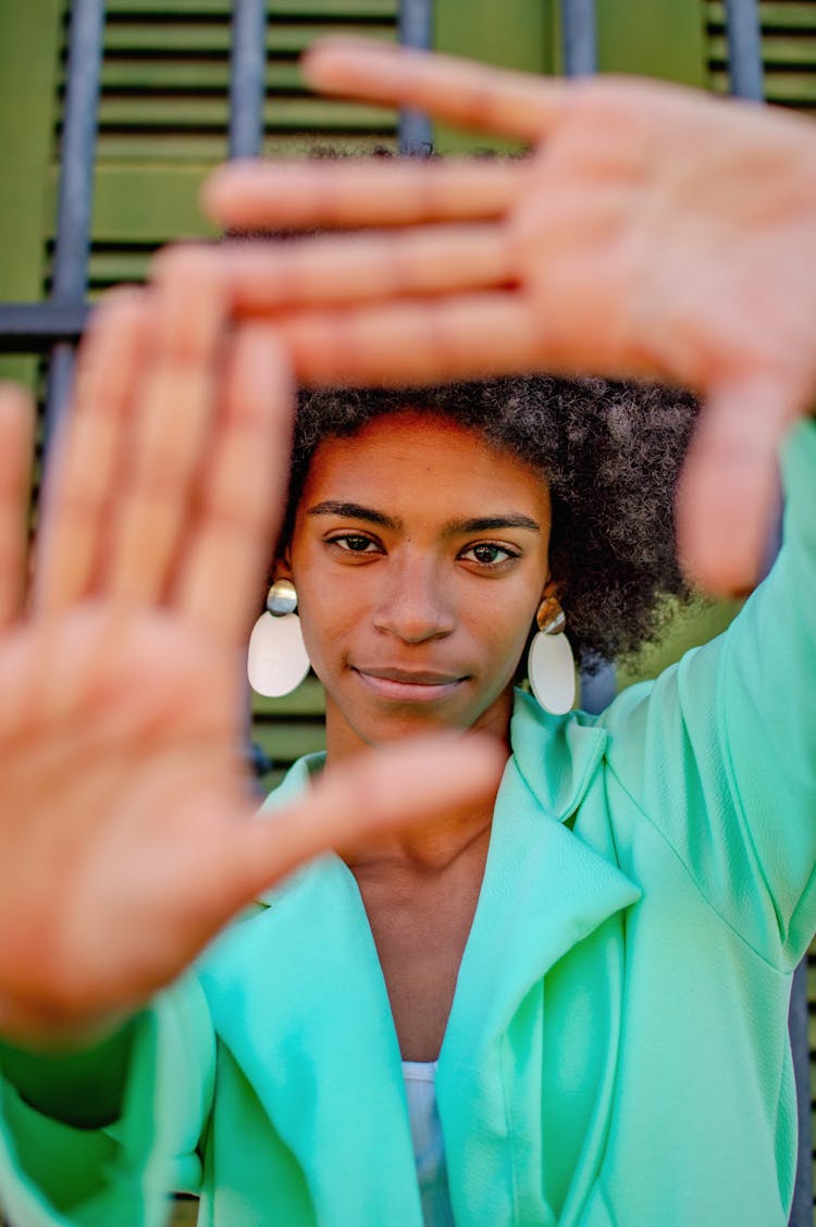 Woman Gesturing With Hands