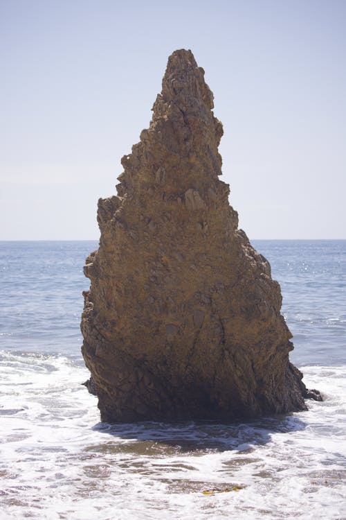 Sharp Rock Formation on the Shore 