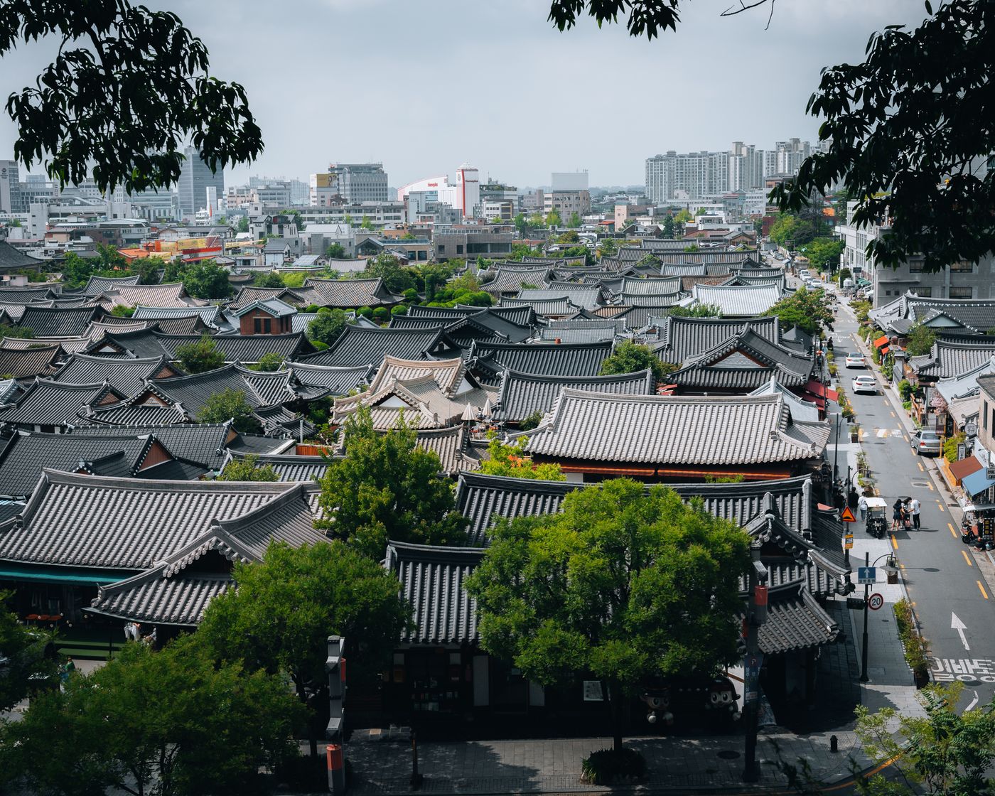 Tejados del Jeonju Hanok Village, Corea del Sur