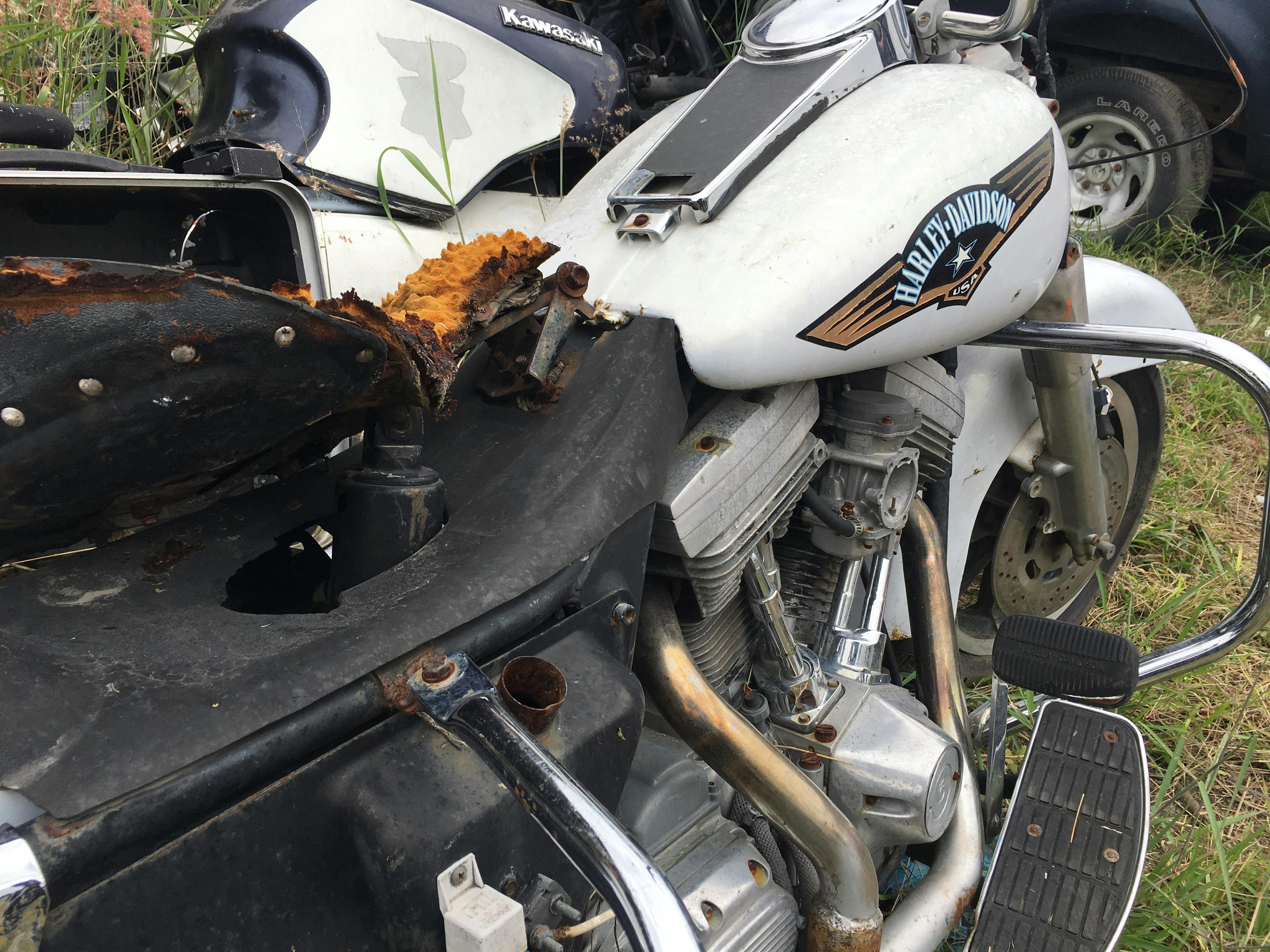 abandoned harley police motorcycles