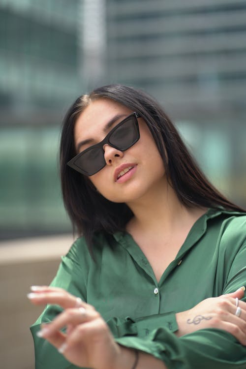 Beautiful Woman Wearing Green Top