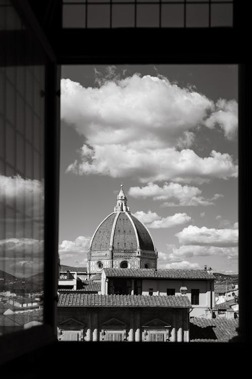 bezplatná Základová fotografie zdarma na téma architektonická kopule, černobílý, florence katedrála Základová fotografie