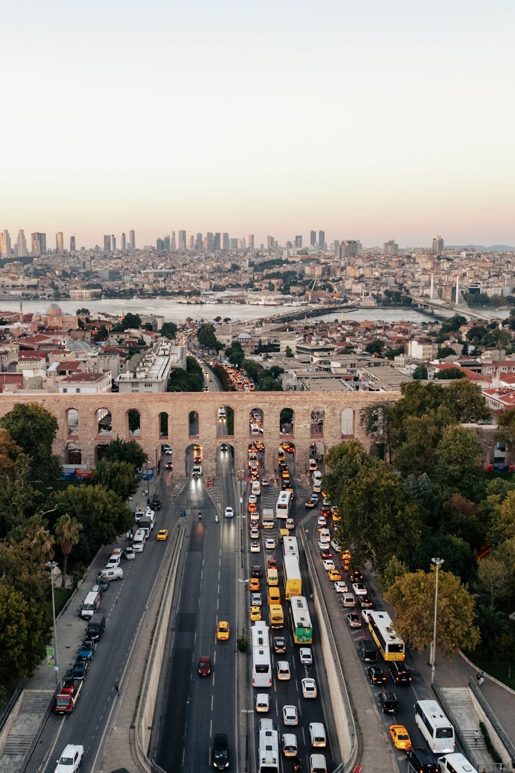 Aerial Photography Of Cars On City Road