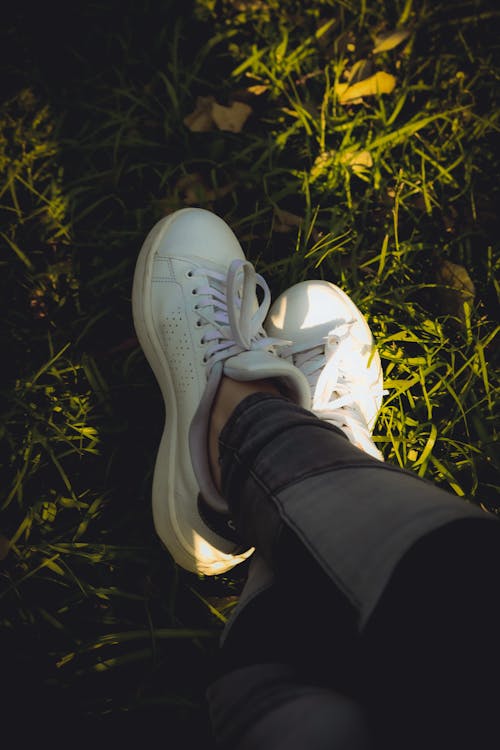 Person Wearing White Sneakers · Free Stock Photo