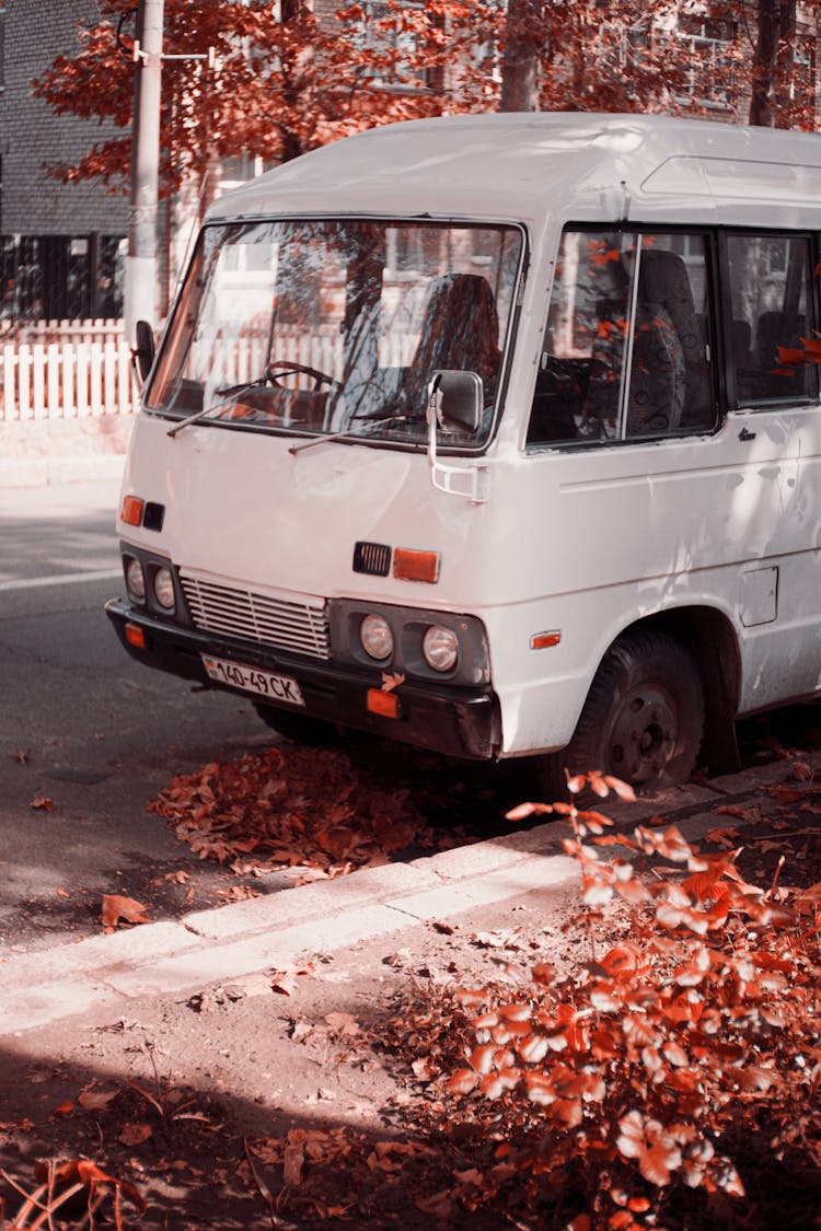 Vintage Van Parked On Roadside