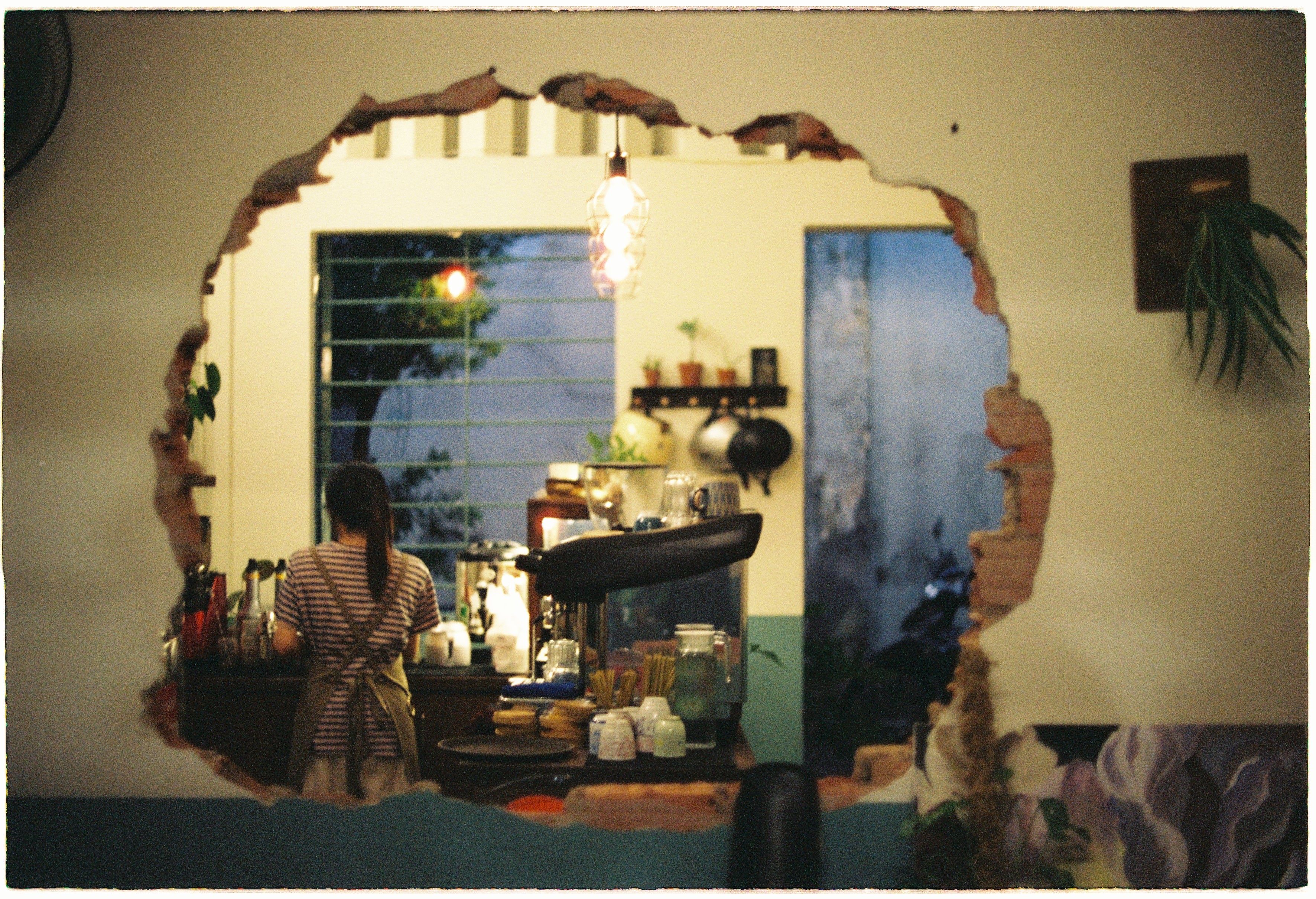 Hole In Wall Leading Into Cafe Free Stock Photo