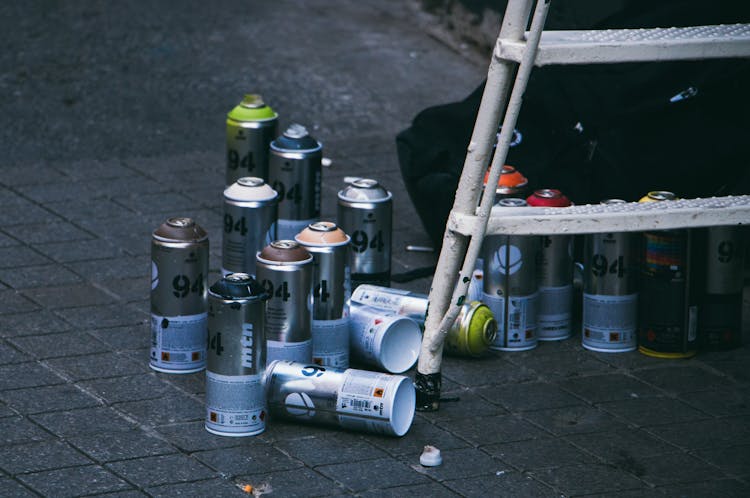 Spray Can On Gray Concrete