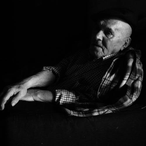 Black and White Portrait of an Elderly Man 