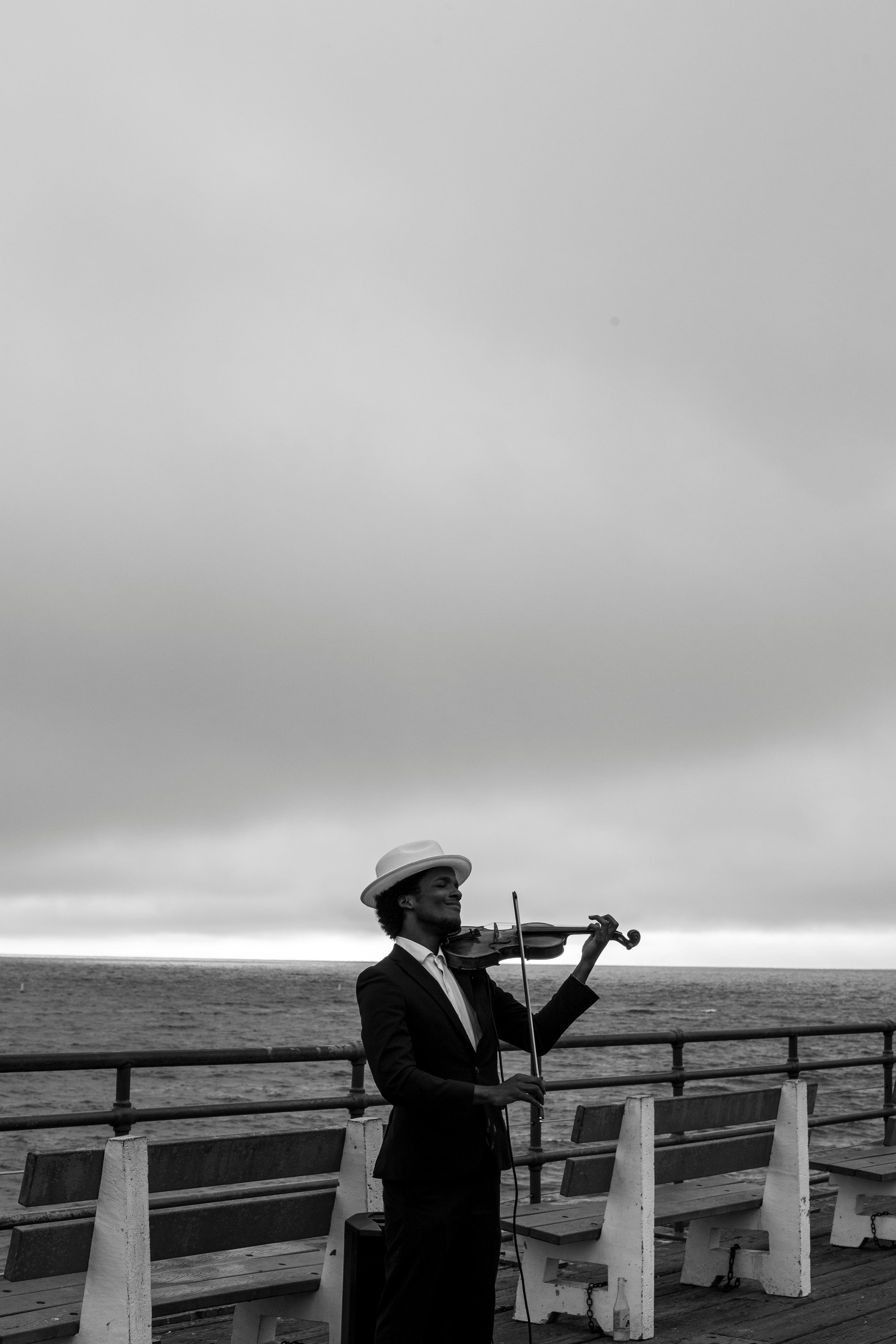 violin black and white photography