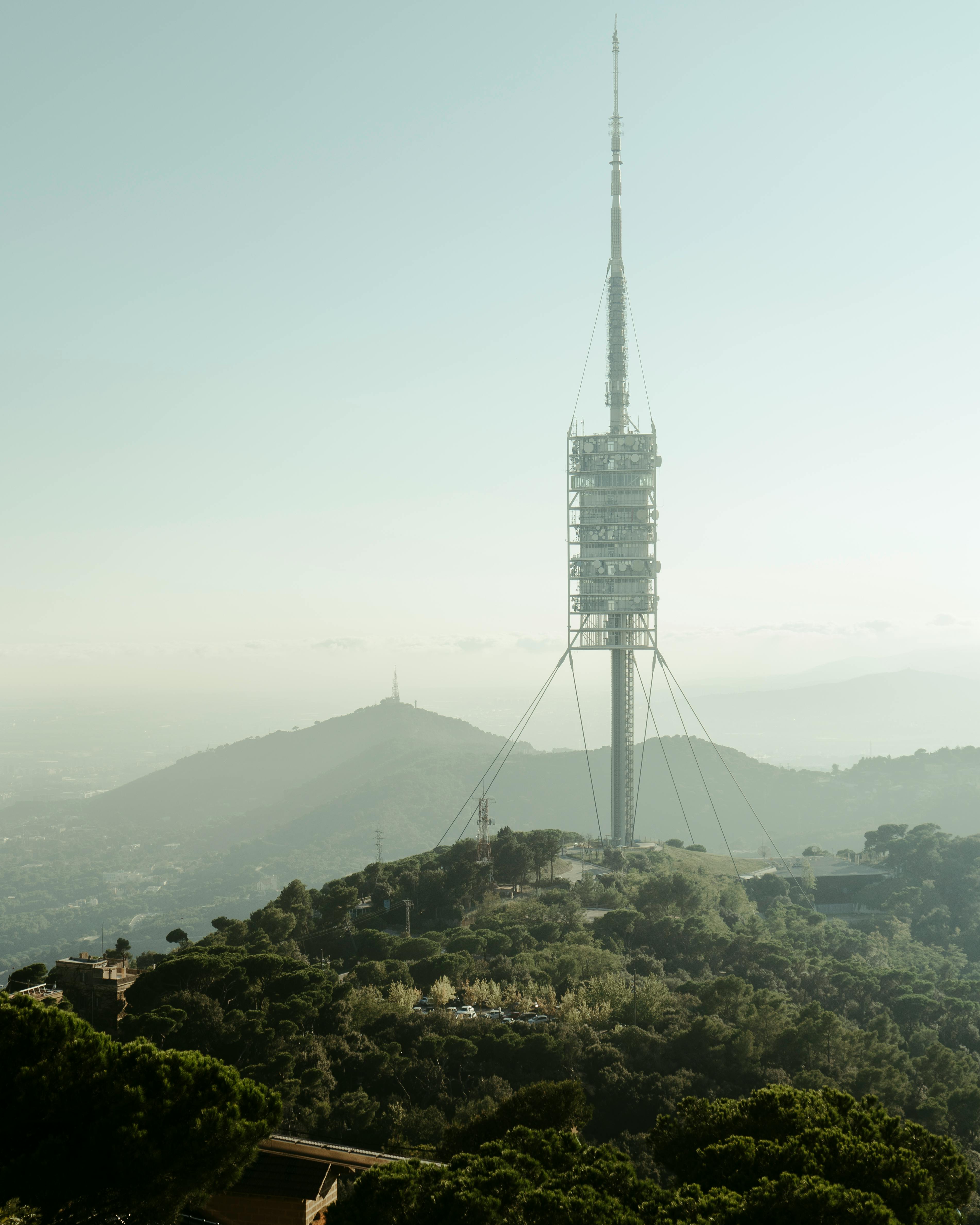 shot of torre de collserola barcelona spain