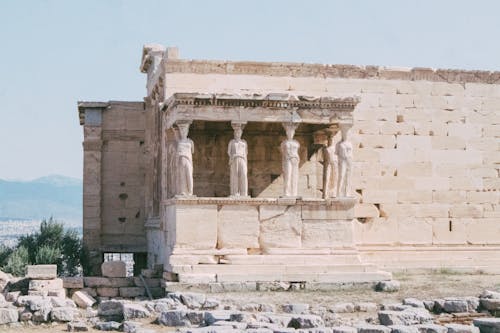 Ancient Architecture with Statue Pillars