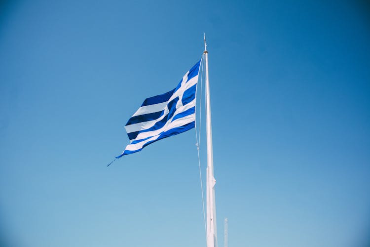 Photograph Of The Flag Of Greece