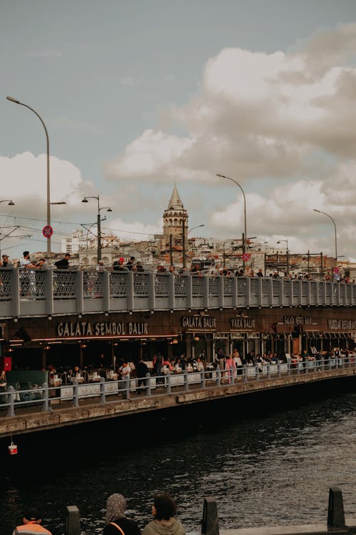 People Walking on the Bridge