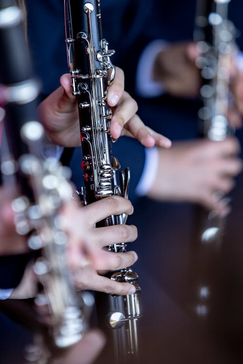 Close up of a Person Playing a Clarinet