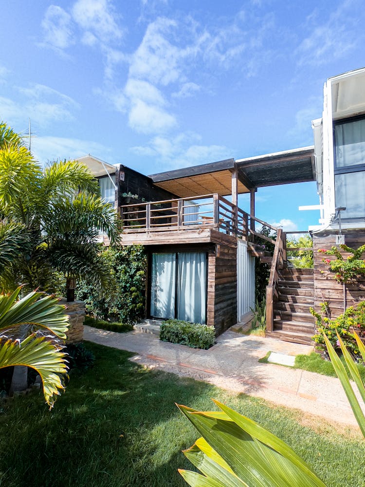 Modern Residential Architecture With Plants In Patio