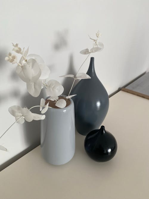 Ceramic Vase with Artificial Plant