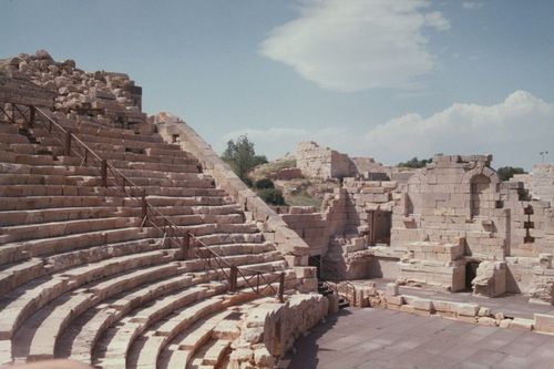 Free Explore the stunning Roman amphitheatre ruins in Antalya, Turkey under a clear blue sky. Stock Photo